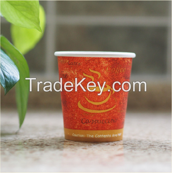 hot selling single wall disposable paper cups for hot drink dark blue high quality, custom logo design