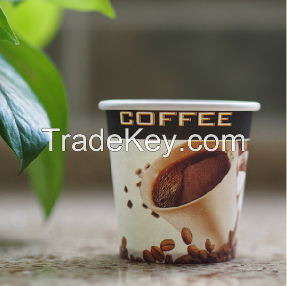 hot selling single wall disposable paper cups for hot drink dark blue high quality, custom logo design