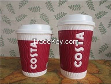 double wall disposable logo printed coffee paper cup customer design custom logo coffee shop