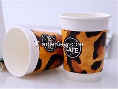 Food grade disposable coffee cup with lid 100% eco-friendly coffee shop tableware custom