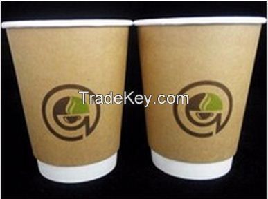 Food grade disposable double wall paper cup sample high quality shop party tableware supplies