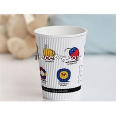 3oz-24oz one-off disposable ripple double wall disposable coffee cup take away paper cups