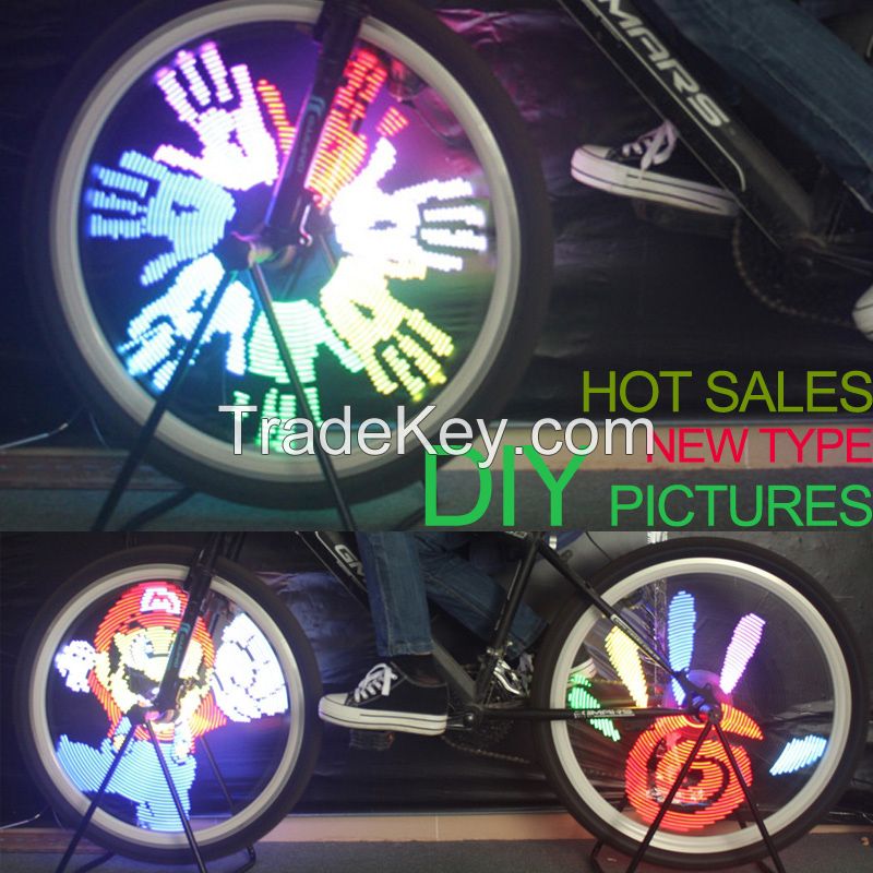 128 LED programmable picture bicycle wheel led bike light