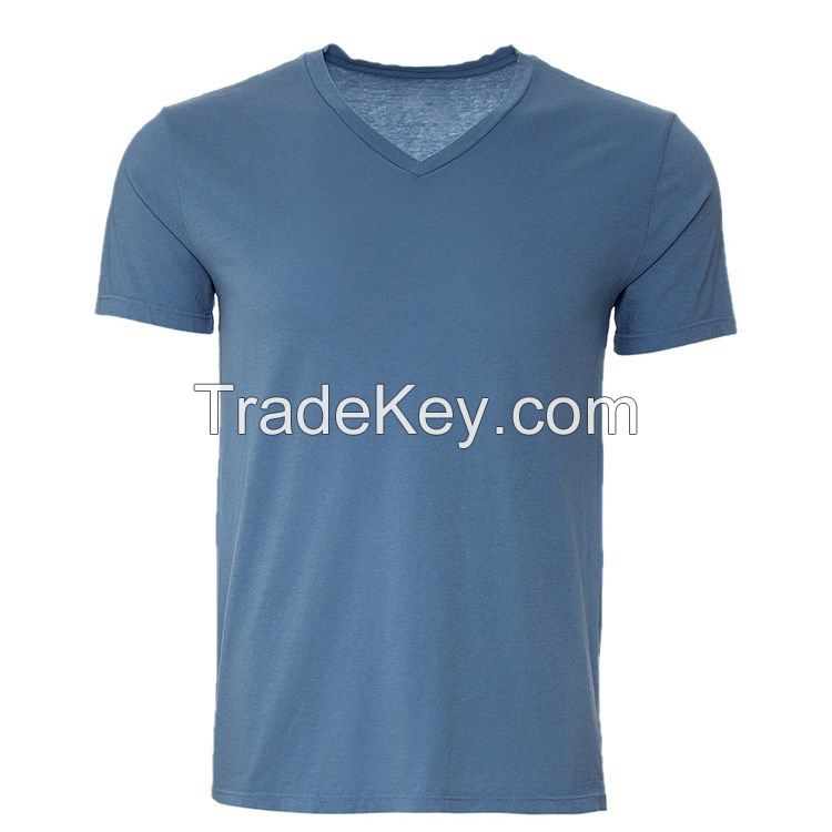 top quality super soft 100 cotton classic v shape t shirt