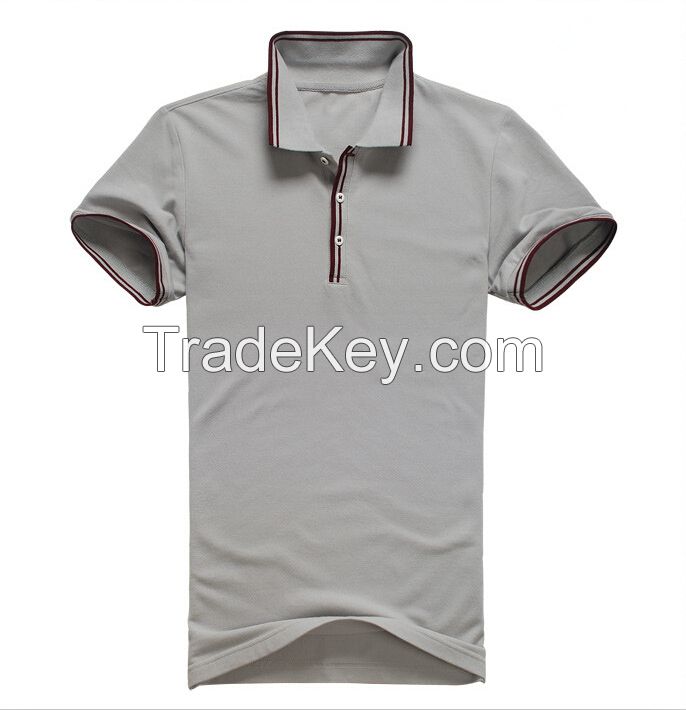 striped collar short sleeve polo t shirt men