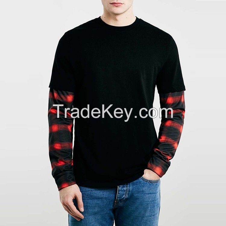 100 cotton layered bulk long sleeve t shirts