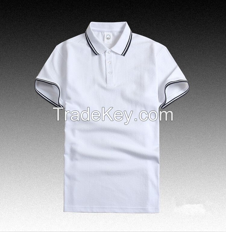 white tipping collar cotton pique polo shirt 