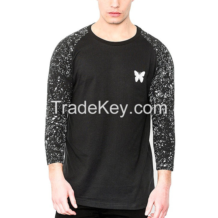 custom embroidered logo mens long sleeve tshirt wholesale