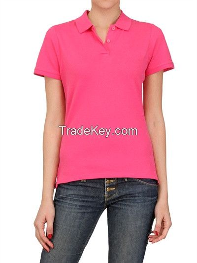 ladies solid color polo neck blank plain baseball t shirts 