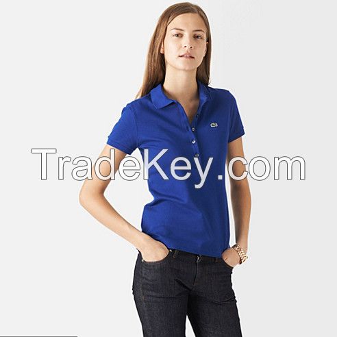 wholesale navy blue fashion ladies brand polo t shirts in bulk 