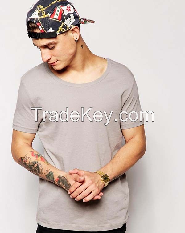 Fashion bulk plain t shirt wide neck men