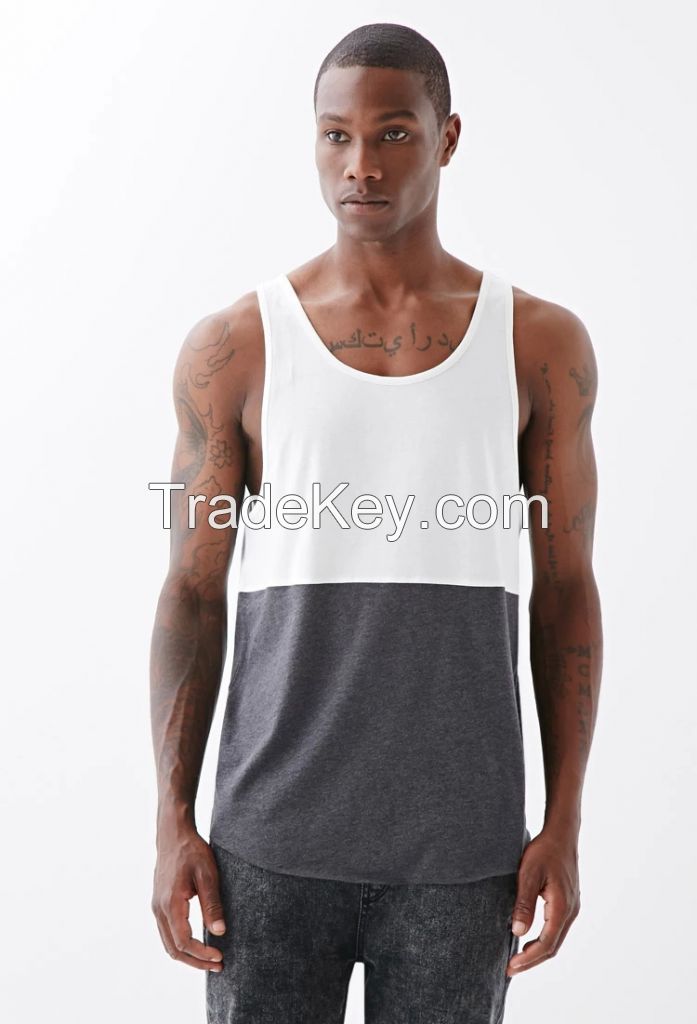 two color conbination custom tank top for men