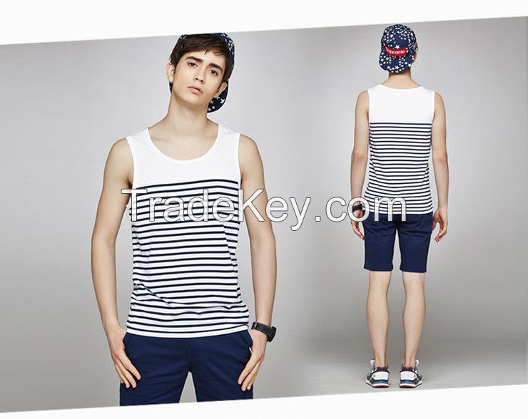 customized fashion yarn dyed tank top for men