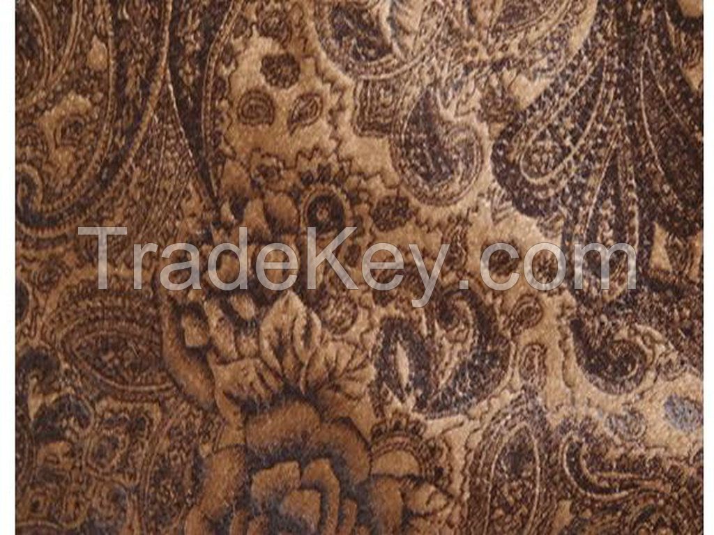 100 polyester tricot knitted brushed embossed velvet fabric for clothing