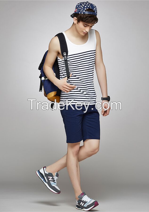 customized fashion yarn dyed tank top for men