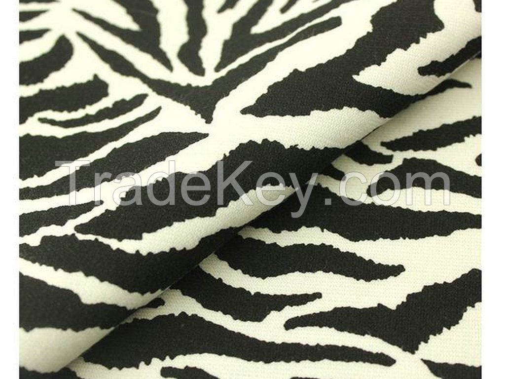 2016 new zebra printed punto roma knitting fabric