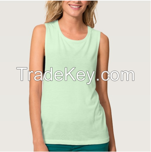 customized logo blank cotton plain wholesale tank top for lady 