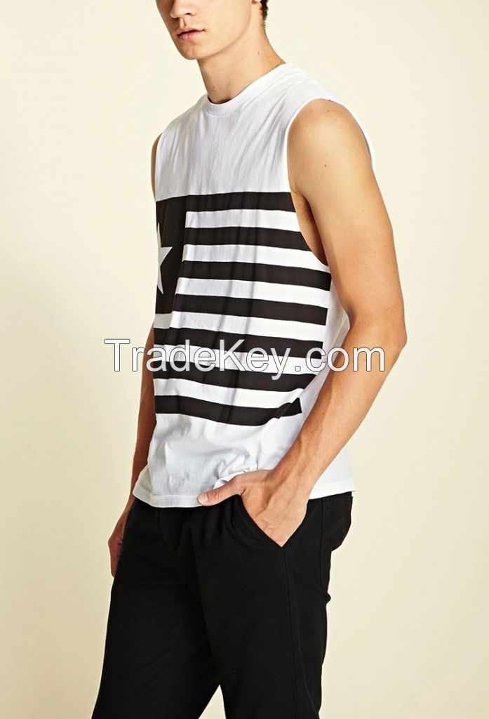fashion design printed sleeveless tank top