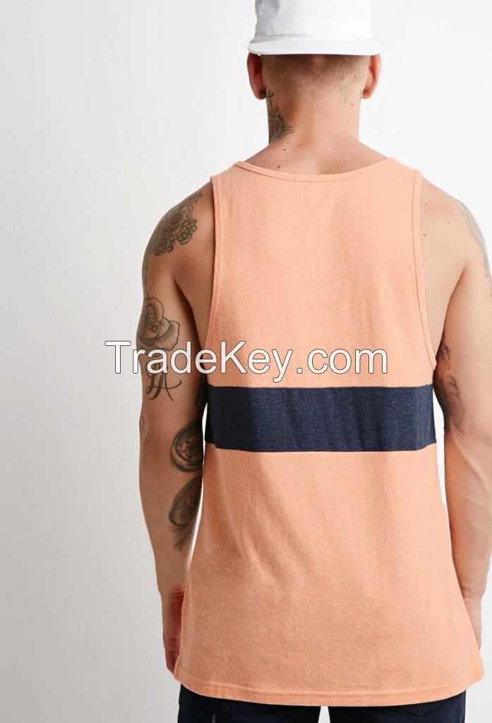 fashionable striped blank tank top