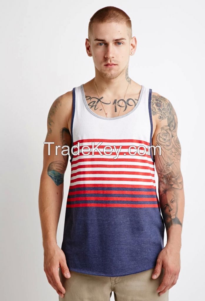 fashion striped custom stringer tank top