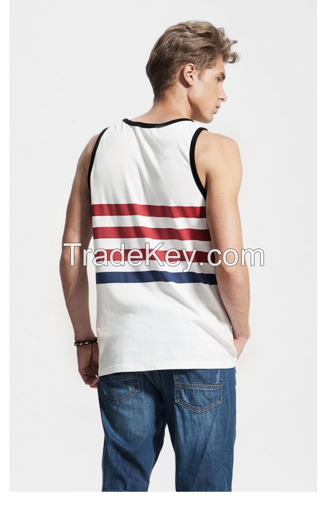 china cotton striped pocket bulk tank top for gender male hotsale