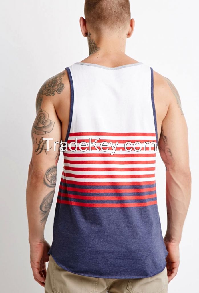 fashion striped custom stringer tank top