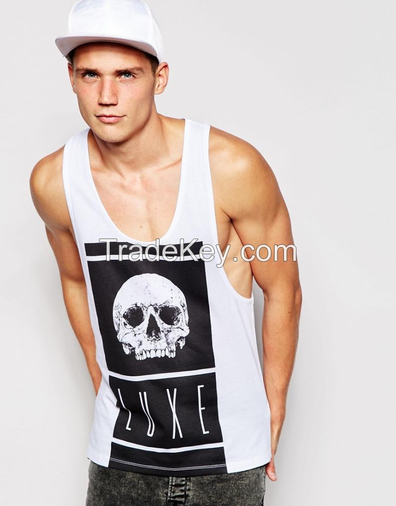 fashion design skull printing tank top for men hotsale
