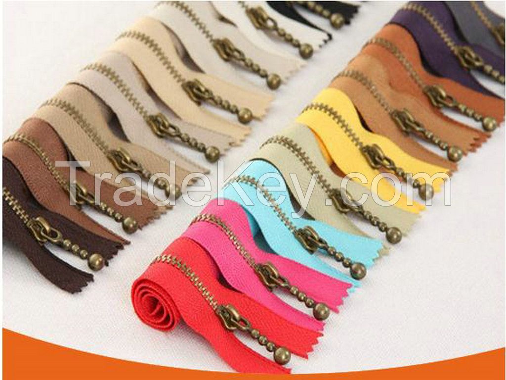 Made in china high quality white cotton fabric metal zipper factory
