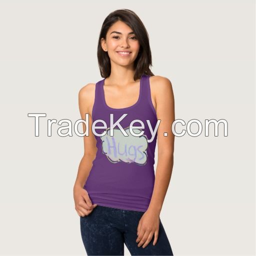 elegant ladies tops from china bow back tank top slim with printing 