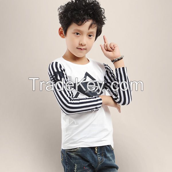 2016 latest fashion short sleeve o-neck 100 cotton print kids tshirt