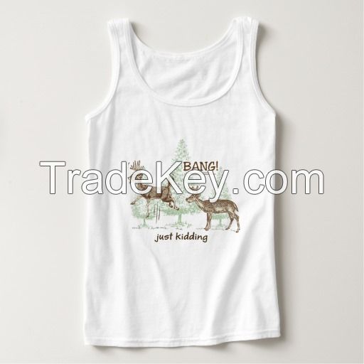 custom plain deer printing hotsale fashion tank top for women