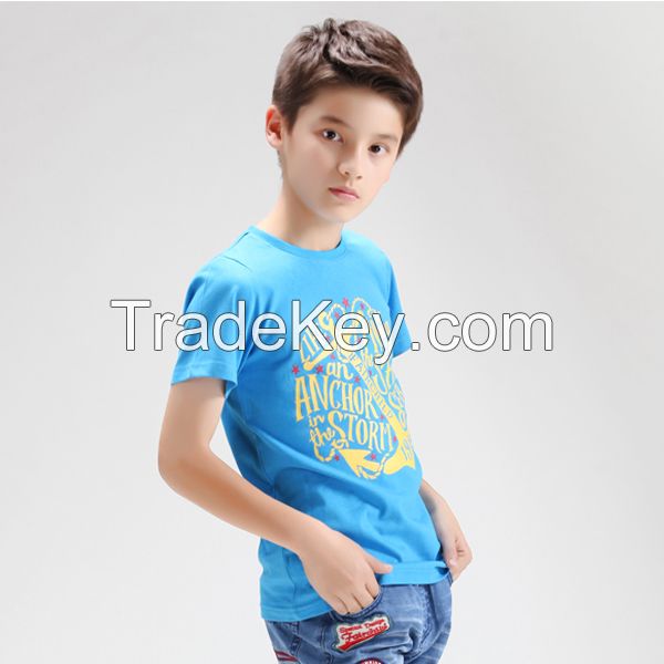 2016 Children Kid boys Wholesale clothing Custom short Sleeve Round Neck kidsT shirt