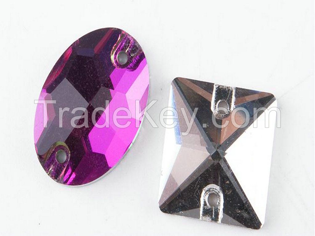 Garment Accessories Flat Back Design Rhinestone For Sewing/Decoration China Glass Stone