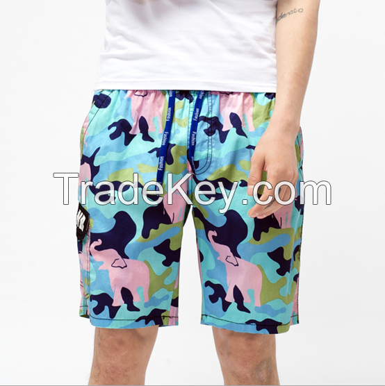 men's beach pants large size quick-drying cotton printed shorts 