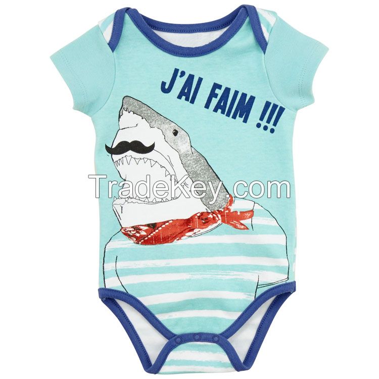 onesie kids wear short sleeve printed 100%cotton baby romper cute toddle romper clothes from China supplier