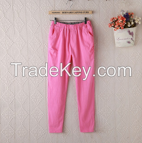 loose large size solid color harem pants female for student