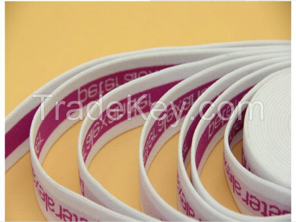 Factory direct sale the 25mm pink nylon jacquard elastic webbing