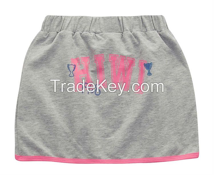 wholesales summer cheap cotton custom printed girls plain pants skirts