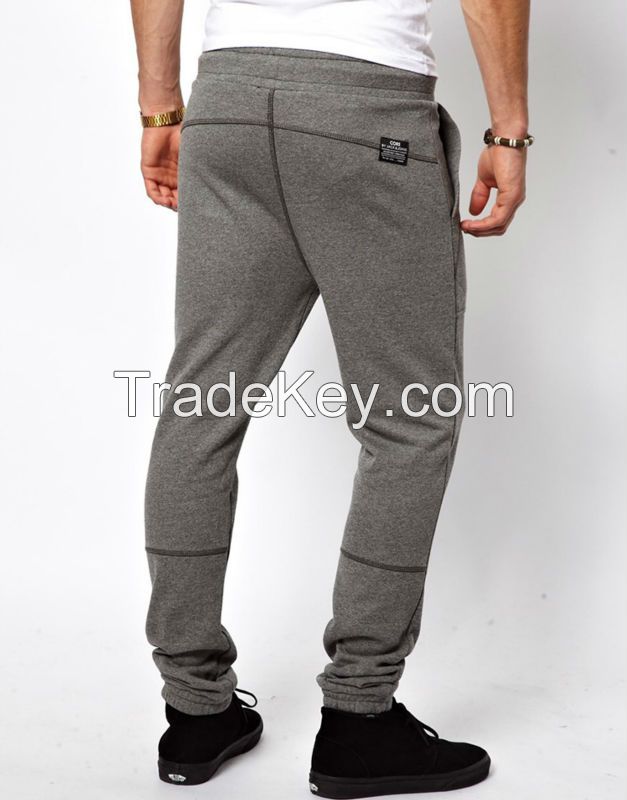 men latest design cotton fleece elastic waist casual sport pants