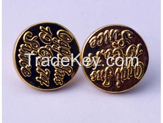 custom logo gold metal jeans buttons for garments 