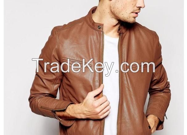 humen mens clothing suppliers wholesale custom leather bomber jacket in tan motor leather jacket