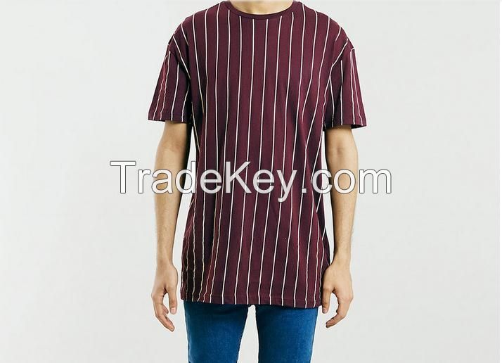 New design Men Vertical Stripe Oversized polo t shirts
