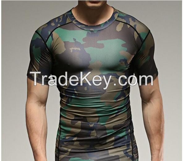 Outdoors Hunting Tight T-shirt Men Breathable Tactical Combat Military Hot Dry Sport Army T Shirt