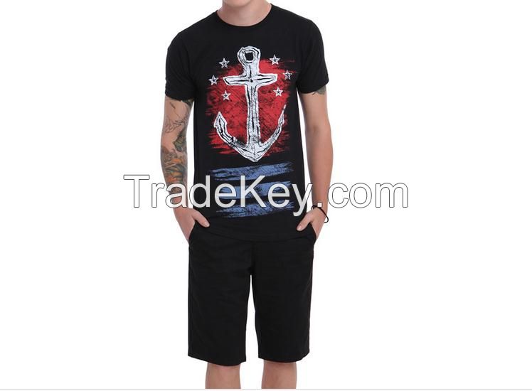 China Manufacturer Mens Clothes Custom Tshirts Black Cotton Tee Shirt