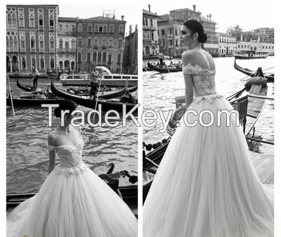  Unique Beautiful Ball Gown Formal Wedding Dress Off Shoulder Low Back Beaded Bodice Vestido De Noivas 