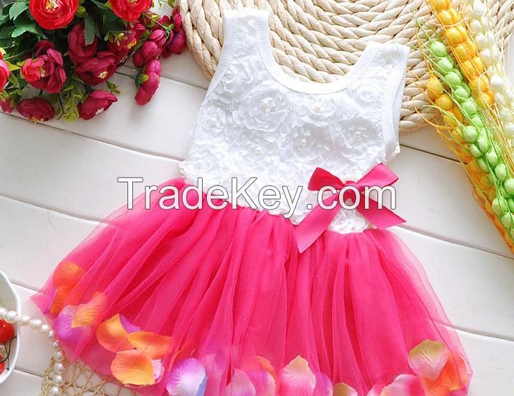new fashion kids princess dress cute design casual summer floral ruffle bubble dress