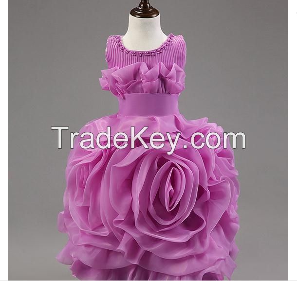 Best selling fashion boutique vintage style chiffon princess girls free prom dress