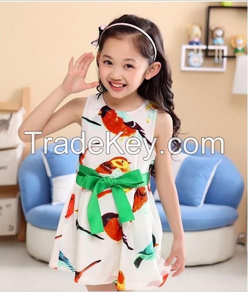 2016 baby girl summer korean chiffon dress