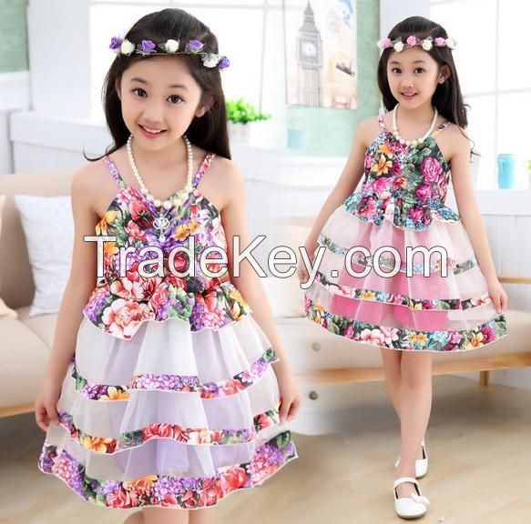 Baby girl flower dress children party dancing dress