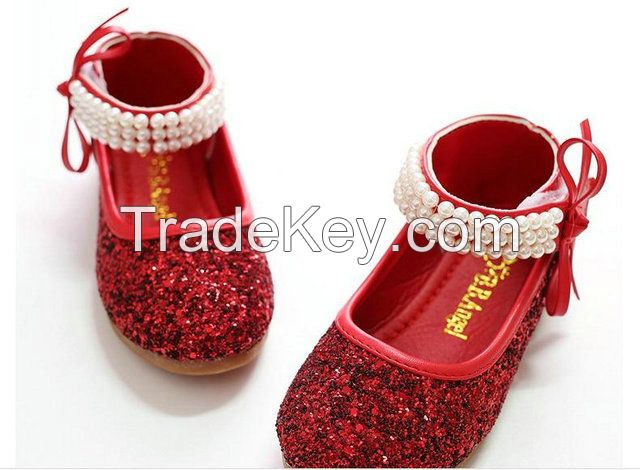  girls shoes princess shoes leisure wedding festival red chilodren shoes non-skid soft-soled shoes